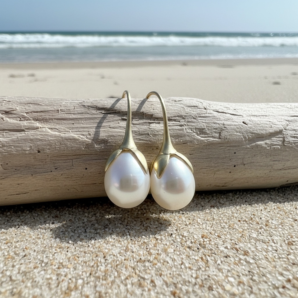 Women's Korean Style Shiny Golden Flower Hook Earrings